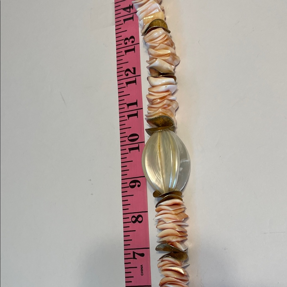 Statement Pink Polished Shell Necklace - image 4